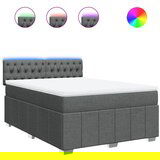 Maison Chic Box spring posteljni - Vzmetna postelja z vzmetnico temno siv 140x190 cm blago SL18106, (21894668) | Shoptok.si
