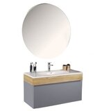 Hanah home Kupatilski ormarić sa umivaonikom i ogledalom (2 komada) Harmony Light Grey | Eponuda.com