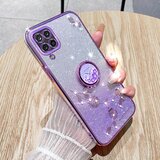 INORCO Za Samsung Galaxy M32 (globalna različica) 4G/Galaxy M22 bleščeč cvetlični vzorec TPU ovitek za telefon s prelivom in okrasnim kamenčkom s stojalom, (22036456) | Shoptok.si