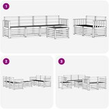  Set vanjskih sofa 7 kom. Bijela Čvrsto drvo akacije | shoptok.hr