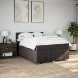 vidaXL Box spring postelja z vzmetnico temno rjava 160x200 cm blago, (21310806) | Shoptok.si