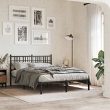 Maison Chic Kovinski Posteljni okvir - Dvoposteljna postelja - Zakonska postelja z vzglavjem črn 120x190 cm, (21693177) | Shoptok.si