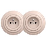  Reblig - Dvostruka retro kućna utičnica sa okvirom 230V, staroružičasta | Eponuda.com
