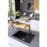 LAVEO Granitni sudoper Celebes set s miješalicom i sifonom, crni 65x44 cm | shoptok.hr