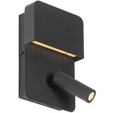 QAZQA Moderna stenska svetilka črna z LED z USB in bralno svetilko - Robin Cene