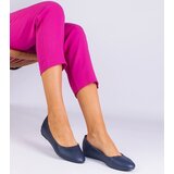 D/CEO marka niezdefiniowana Navy blue ballet flats with a hidden wedge heel made of eco-leather Savelia | shoptok.hr