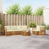  Set vanjskih sofa 7 pcs Prirodna i krem Čvrsto drvo akacije | shoptok.hr