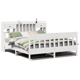 Maison Chic Posteljni okvir - Dvoposteljna postelja - Zakonska postelja brez vzmetnice bel 180x200 cm trdna borovina-J3610, (21762506) | Shoptok.si