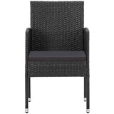  5-dijelni vrtni blagovaonski set od poliratana crni | shoptok.hr