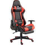 vidaXL Vrtljiv gaming stol z naslonjalom za noge rdeč PVC Cene
