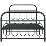 Metalni okvir kreveta uzglavlje i podnožje crni 107x203 cm | shoptok.hr