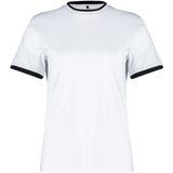 Trendyol curve white color block detailed boyfriend knitted t-shirt Cene