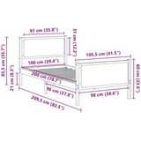 konstrukcija postelje z vzglavjem taupe 100 x 200 cm blago, (5000084698) | Shoptok.si
