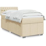  Okvir kreveta s oprugama i madrac krem 80x200 cm od tkanine | shoptok.hr