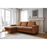 Miuform Narančasta/smeđa sklopiva kutna garnitura od samta (s lijevim kutom) Lofty Lilly – | shoptok.hr