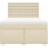  Krevet s oprugama i madracem krem 140 x 190 cm od tkanine | shoptok.hr