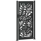  Vrtna vrata crna 100x200 cm čelični valoviti dizajn | shoptok.hr