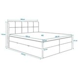 MID.YOU POSTELJA Z VZMETNICO 180 cm x 200 cm , les, tekstil, leseni material temno siva | Shoptok.si