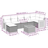  8-dijelni set vrtnih sofa od poliratana s jastucima crni Crna 62 x 62 x 69 cm | Shoptok.si