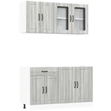  Set kuhinjskih ormarića od 4 dijela "Lucca" sivi, inženjerski drvo sonoma | Shoptok.si