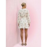 Sinsay Preklopna mini haljina s viskozom i dodatkom lana | shoptok.hr
