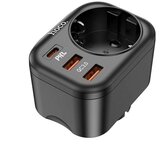 Hoco multifunkcionalni adapter NS3 type c pd 20W + 2x usb QC3.0 3A crni Cene