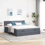 vidaXL okvir kreveta s madracima tamnosivi 200x200cm baršunasti | shoptok.hr