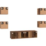 vidaXL Set TV komoda Ostalo 6 pcs Staro drvo Srednja 120 x 30 x 30 cm | shoptok.hr