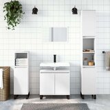 vidaXL Komplet kopalniških omaric 3-delni bel inženirski les | Shoptok.si