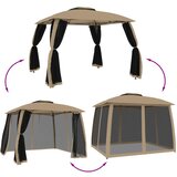  Sjenica s dvostrukim krovom i zidovima 2,93x2,93 m čelična | shoptok.hr