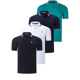 Dewberry QUAD SET T8594 MENS T-SHIRT-BLACK-WHITE-NAVY-GREEN Cene