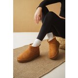 Capone Outfitters Thick Soled Round Toe Furry Inside Tan Suede Half Boots | shoptok.hr