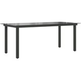 In vrtni stol crni 190 x 90 x 74 cm aluminijum i staklo | shoptok.hr