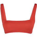 Trendyol Red Textured Bandeau Bikini Top Cene