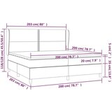  Box spring postelja z vzmetnico svetlo siva 200x200 cm žamet, (20727122) | Shoptok.si