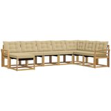 vidaXL Zunanja garnitura za sedenje z blazino 8 pcs Bela in bež, (5000281284) | Shoptok.si
