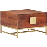  Stolić za kavu boje meda 67 x 67 x 45 cm masivno bagremovo drvo | shoptok.hr