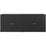  Vrtni ormarić za pohranu crni 198x55,5x80 cm poli ratan | Eponuda.com