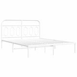  The Living Store Kovinski posteljni okvir z vzglavjem bel 150x200 cm - Posteljni Okvir, (21524716) | Shoptok.si