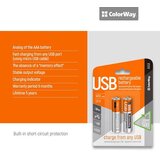 COLORWAY Punjenje Baterije AAA micro USB 400 mAh 1.5V (2 kom.) | shoptok.hr