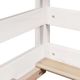  Krevet na kat s ljestvama i krovom bijeli 90x190 cm od borovine | shoptok.hr