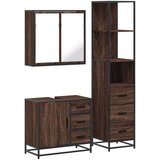 vidaXL 3-dijelni set kupaonskog namještaja boja smeđeg hrasta drveni | shoptok.hr