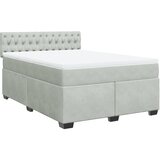 vidaXL Box spring postelja z vzmetnico svetlo siva 140x200 cm žamet, (21307427) Cene