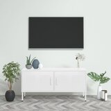Furnova TV omarica bela 105x35x50 cm jeklo, (21924254) Cene