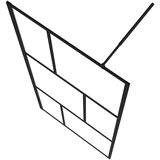 vidaXL Pregrada za tuširanje od kaljenog stakla crna 90 x 195 cm | shoptok.hr