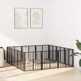  Vrata za pse 12 pcs Crna 60 x 60 cm Cinkani čelik | Shoptok.si