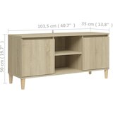 TV ormarić s nogama od masivnog drva boja hrasta 103,5x35x50 cm | shoptok.hr