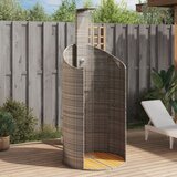 vidaXL Vanjski tuš sivi 100x100x241 5 cm poliratana i bagremovog drva | shoptok.hr