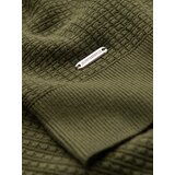 Ombre Structured men's sweater with round neckline - olive | Shoptok.si