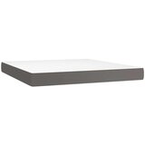  Box spring postelja z vzmetnico LED siva 160x200cm umetno usnje, (20898364) | Shoptok.si